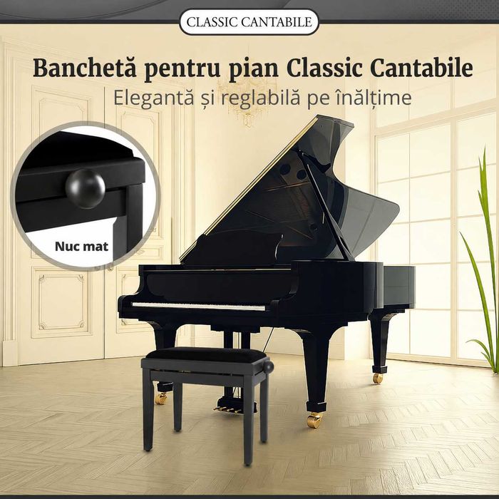 Scaun Pian Classic Cantabile Nuc Inchis Mat