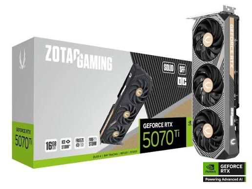 Видеокарта ZOTAC Gaming GeForce RTX 5070 Ti 16 ГБ GDDR7 SOLID SFF OC