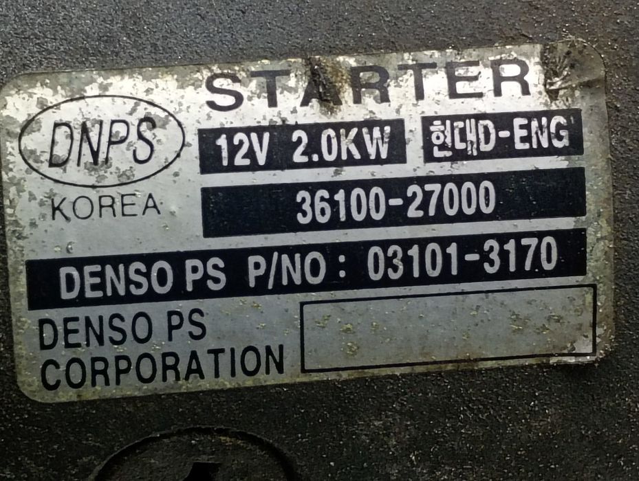Electromotor 03101-3170 Kia Carens 2 (2002 - 2006) 2.0 crdi D4EA
