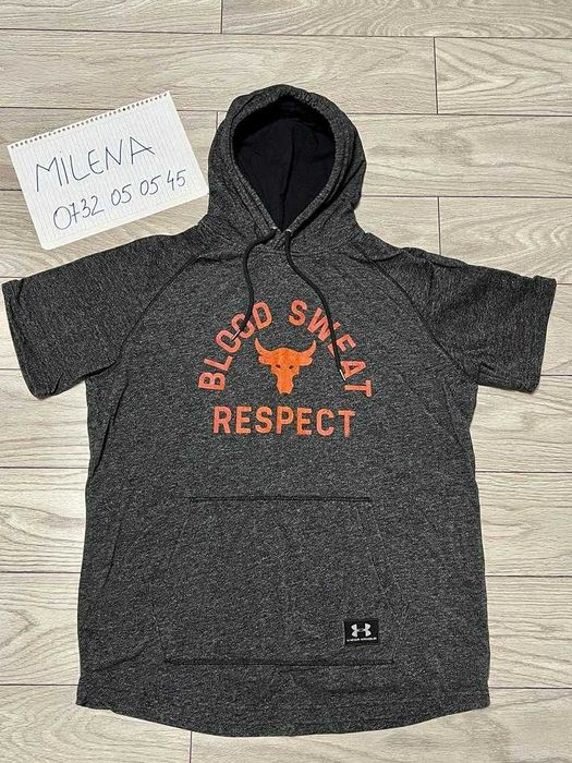 Hanorac cu maneca scurta gri inchis Under Armour marimea XXL