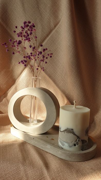 Свечи ручной работы! Гармоничное сочетание бетона  и воска