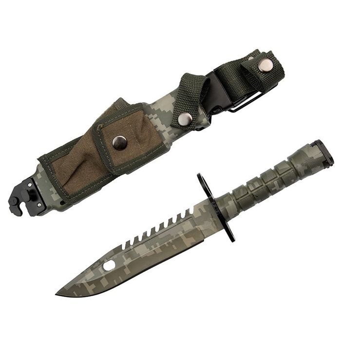 Cutit de vanatoare, Jungle Camo, verde, 32.5 cm, teaca inclusa