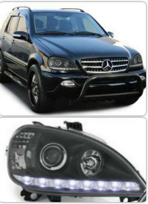 Фарове Мерцедес МЛ 163 ЛЕД Тъмни  Mercedes ML W163 ПРЕДИ Фейслифт LED