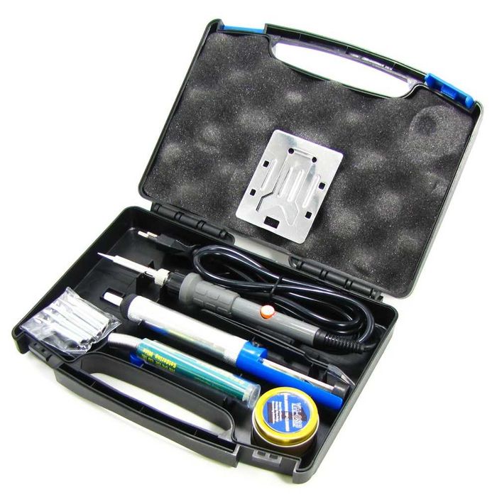 Комплект за запояване в кутия WEP 947-II, поялник 60W с регулируема t 200-450 °C, човки 900M 6 бр.