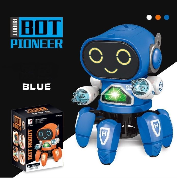 Танцуващ мини робот с LED светлини и 360 градуса ротация. Екологична п