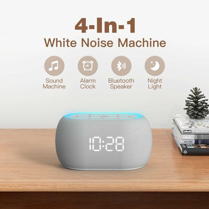 ANJANK часовник с бял шум, будилник с Bluetooth високоговорител