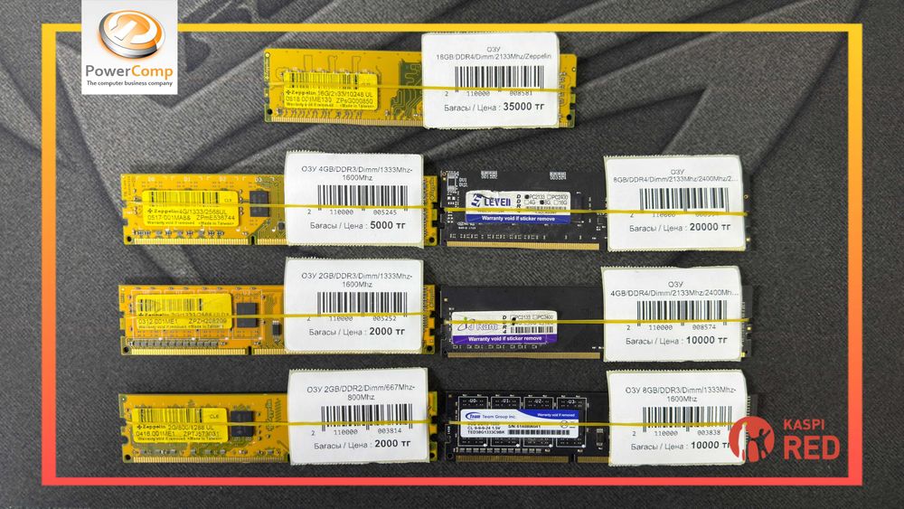 Оперативная память DDR2/DDR3/DDR4 - 2/4/8/16GB