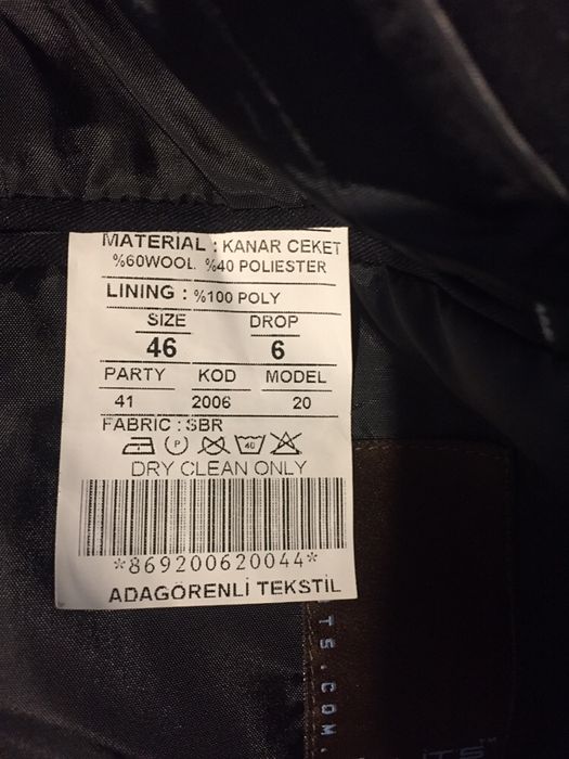 Sacou barbatesc Elits mar 46 din stofa -lana 60%