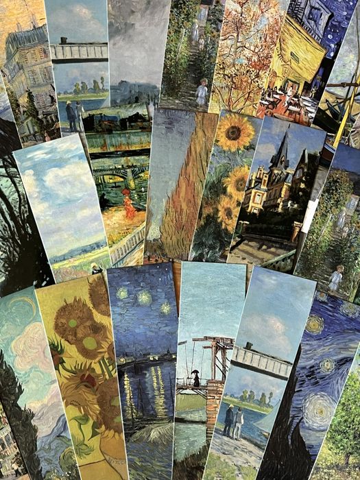 закладки для книг(клод моне,ван гог)