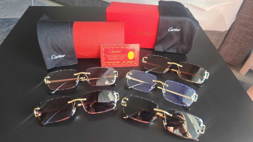 Ochelari de soare Cartier Diamond Cut Lenses Pink, Transport Gratuit