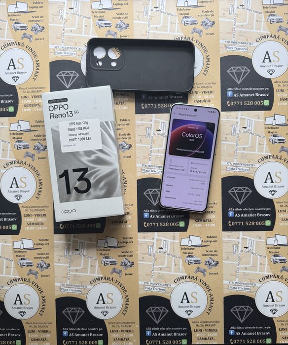 Oppo Reno 13 5G 256Gb 12Gb Ram White/Alb impecabil