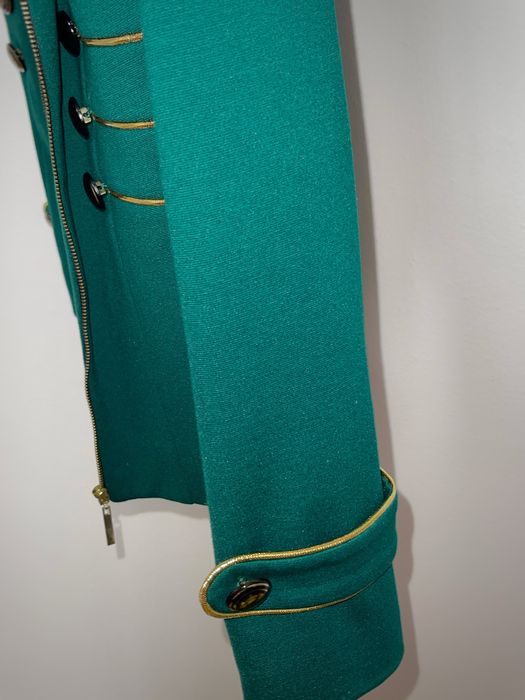 Costum damă verde, sacou 36 + pantaloni 38