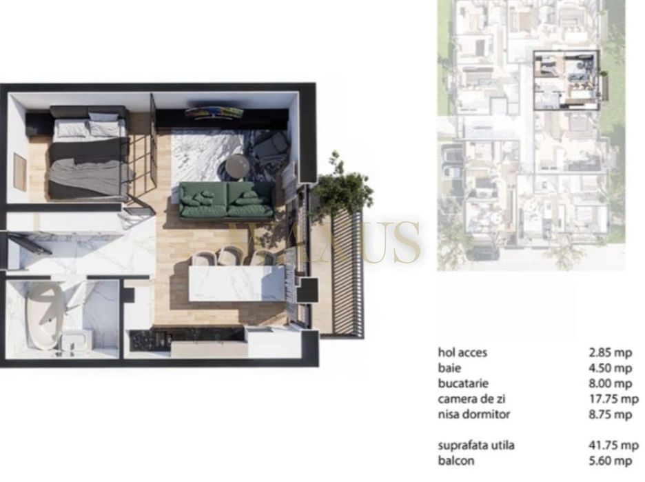 Apartament Semifinisat - Bloc Nou I 42MP I Balcon - Baciu