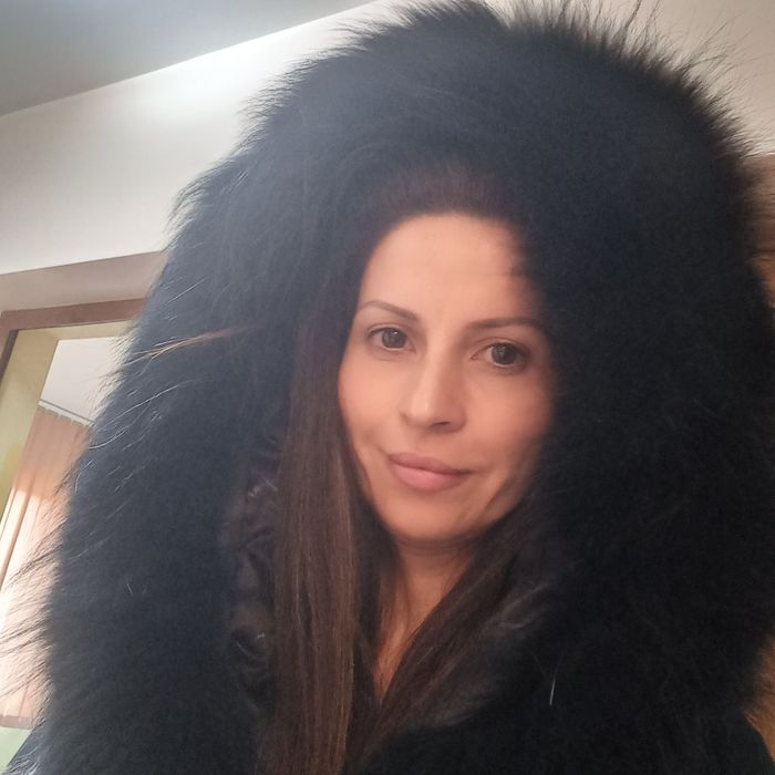 Елек естествена кожа с косъм от сибирска лисица