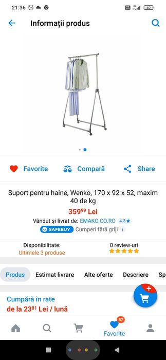 Suport imbracaminte