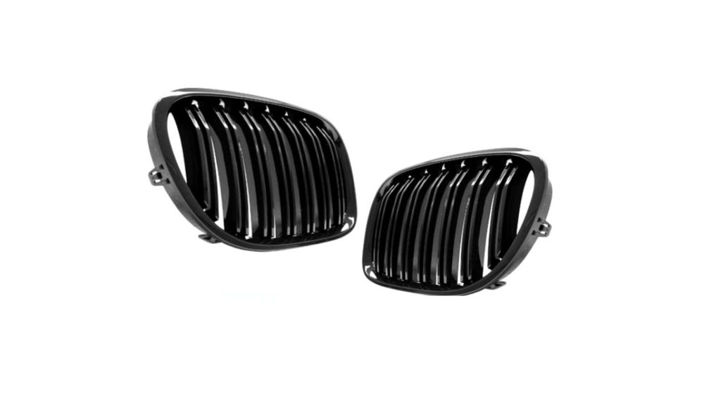 Set 2 grile duble, negru lucios, M Design pentru BMW F01 F02