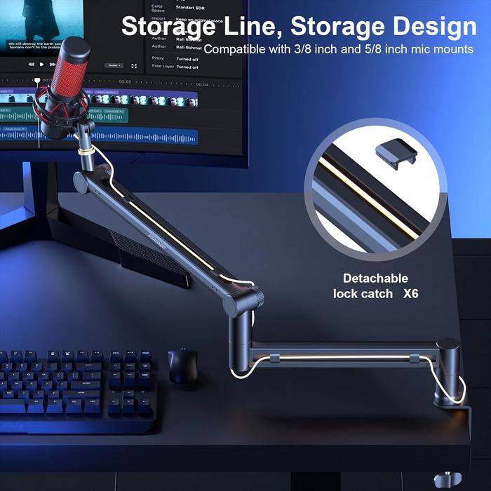 Brat stativ de microfon Aokeo Ak-58,profil redus, pt studio,sigilat