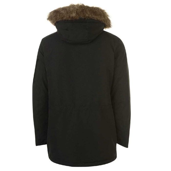 Мъжко зимно яке Jack and Jones дълго палто, с качулка размер S черно
