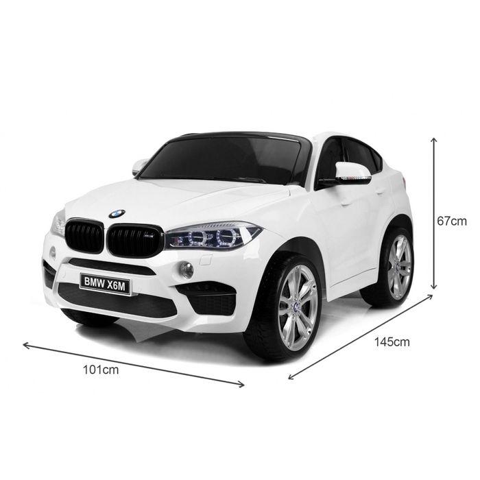 Двуместен акумулаторен джип BMW X6M 12V с меки гуми и 2 кожени седал