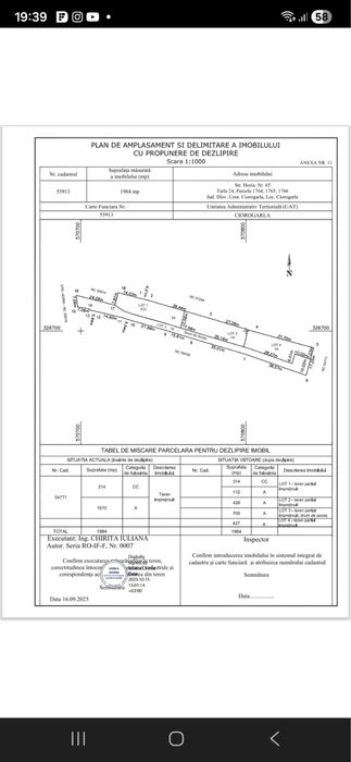 Vand teren intravilan Ciorogarla, 3 parcele a câte 660mp/55 euro mp