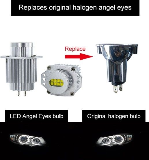 Лед Ангелски Очи БМВ BMW Е90 Е91 Led Angel Eyes Бели Жълти