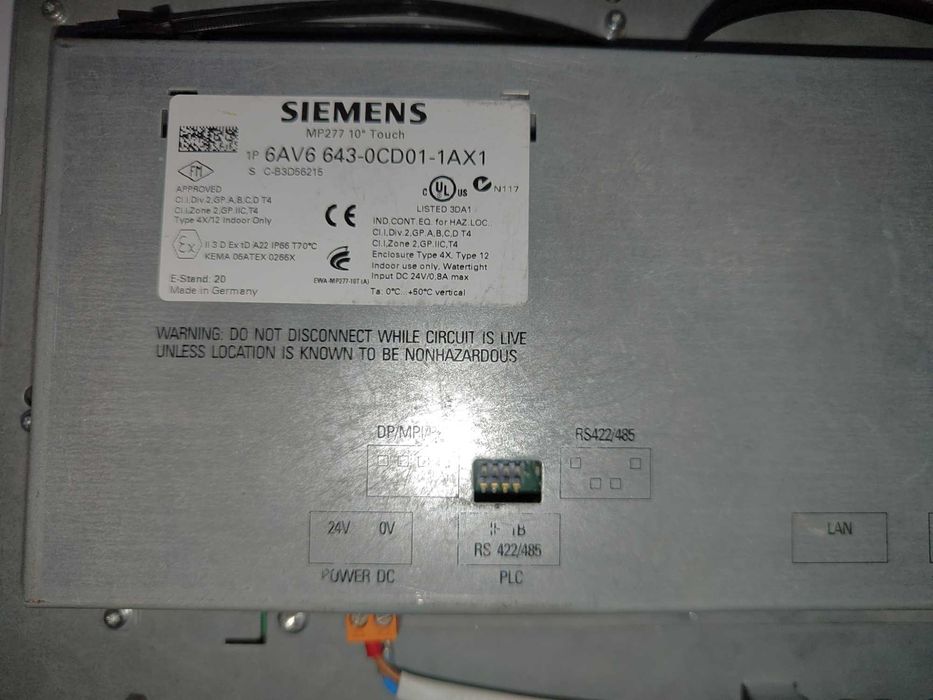 Panou Operator HMI Siemens MP 277 (6AV6643-0CD01-1AX1) - 10" Touch