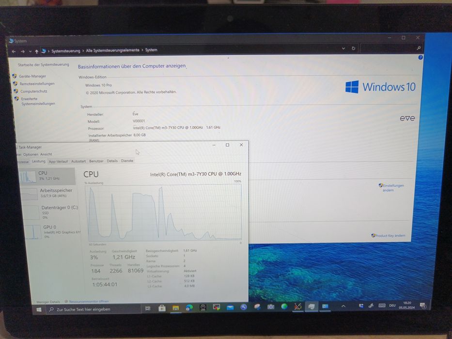 Eve V 2in1 display spart model rar Thuderbolt 3
