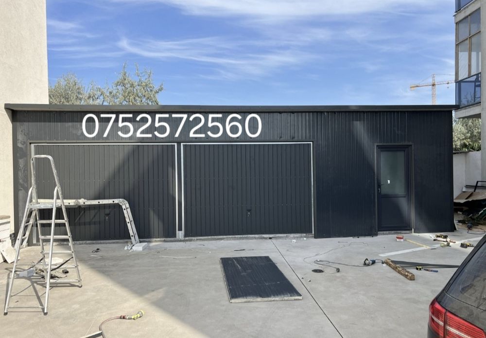 Garaje pe structuri metalice învelite cu panou senwis