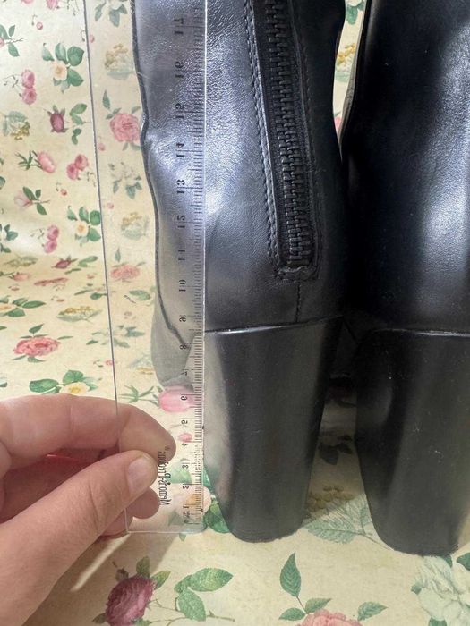 Botine  ALDO "Bolder" din piele neagră cu toc gros și talpă platformă