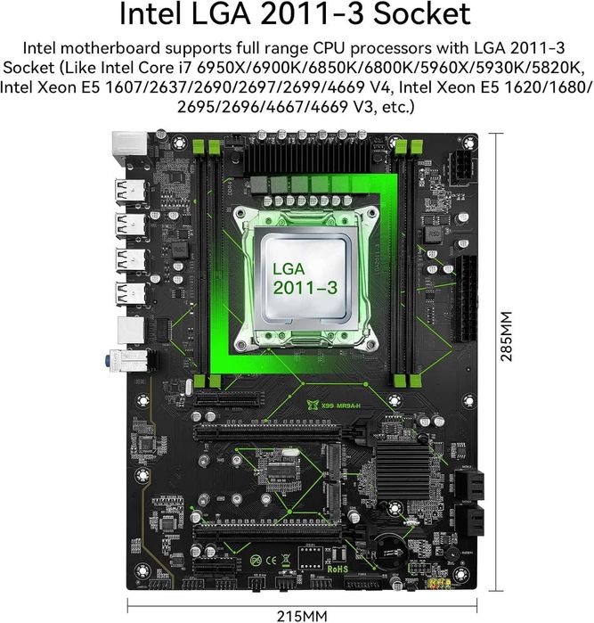 Placa de baza X99 LGA 2011-3 Intel Xeon E5 V3V4 i7 DDR4 128GB Noua ATX