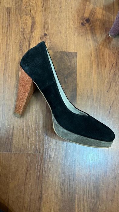 Pantofi cu toc piele intoarsa marime 36