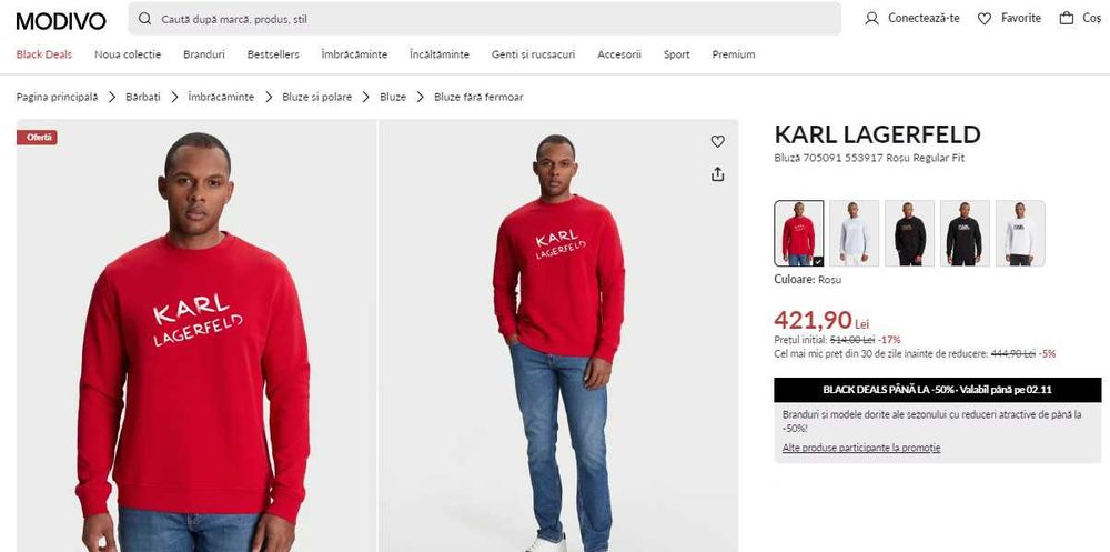 Pulover Karl Laggerfeld Rosu L