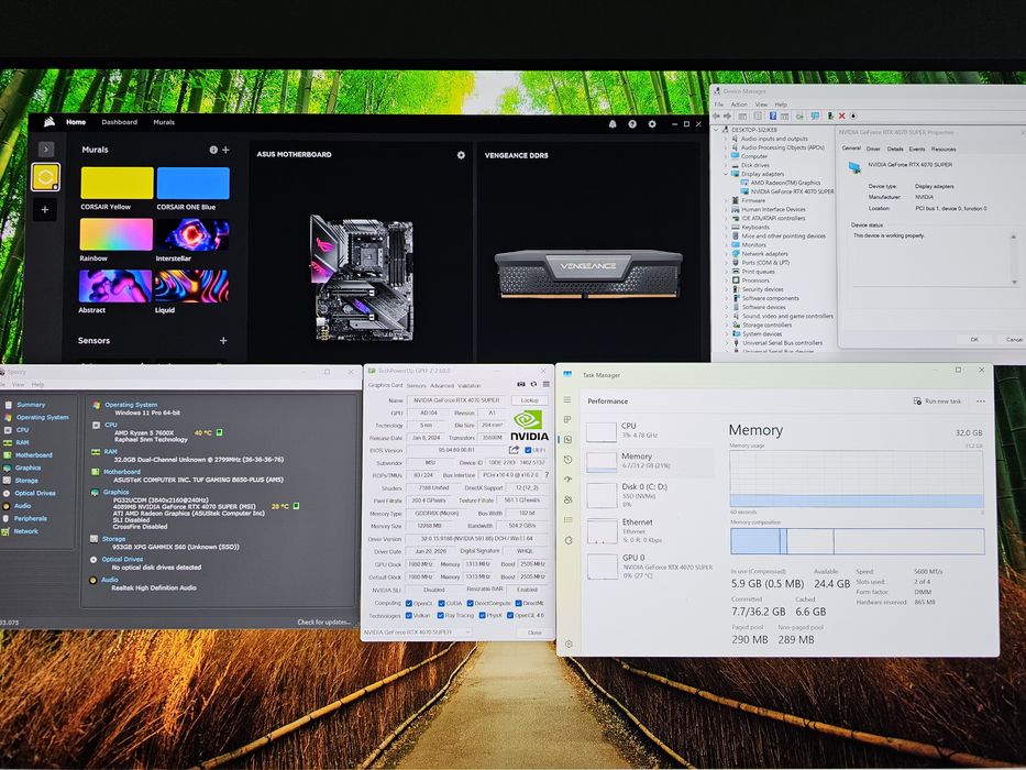 Pc Gaming Amd 7600X Rtx 4070 Super 32Gb Ddr5 1Tb NOU