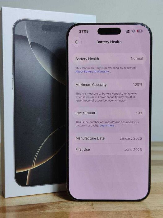 iPhone 16 Pro Max 512GB Impecabil - Baterie 100% (195 cicluri), Full Box, Nedesfăcut, Husă Spigen