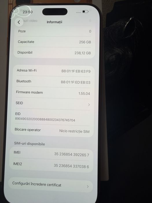 Oferta ! Iphone 17 Pro Max 256 gb ! Baterie 100% ! Culoare frumoasa Orange ! Full box !