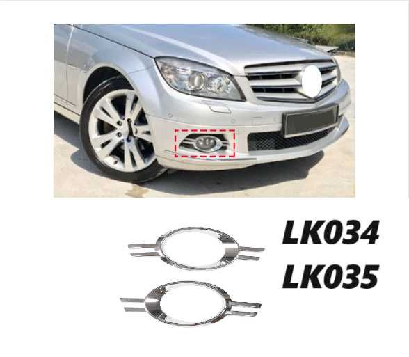 Лайсна халоген Mercedes W204 РАМКА ХАЛОГЕН ОВАЛНА ХРОМ C-Class 08-11
