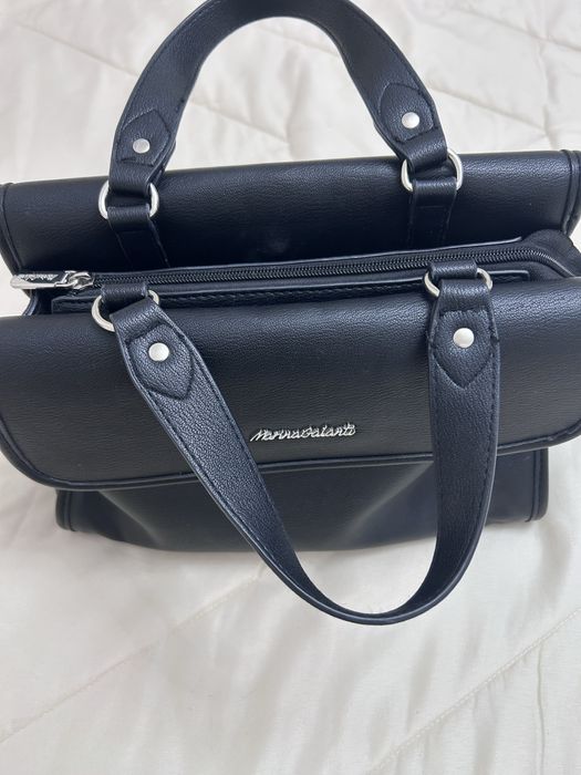 Чанта естествена кожа с много прегради