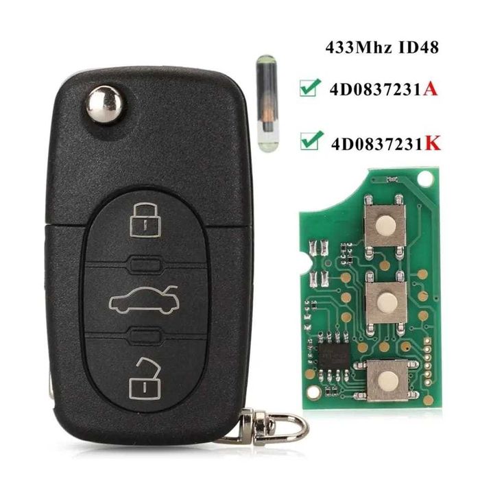 Cheie completa pentru Audi A3 A4 A6 A8 TT RS4 1994 – 2004 433Mhz ID48