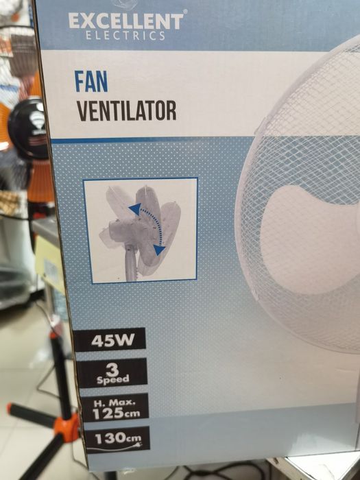 Ventilator cu piedestal Excellent Electrics 125 x 40 x 60 cm Alb 45 W