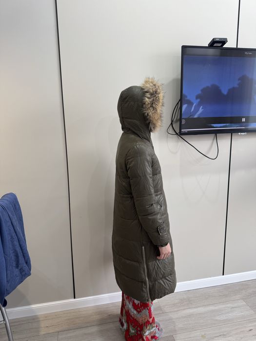 Парка кожанная с мехом