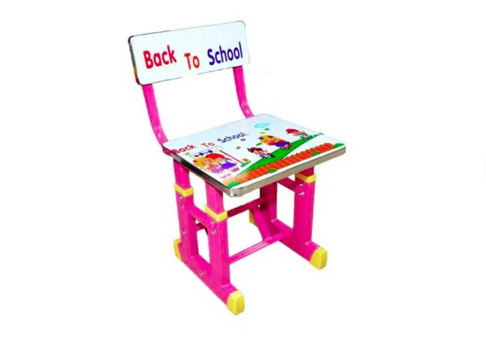 Set birou copii cu scăunel metalic + MDF, 69x45 cm, reglabil pe înălți