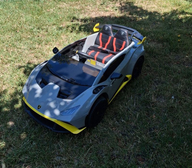 Masinuta electrica cu functie drift Lamborghini Huracan STO, putere 220W, 12V Premium, Gri