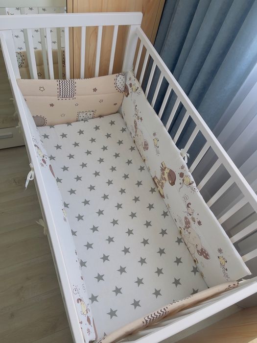 Кровать детская белое дерево