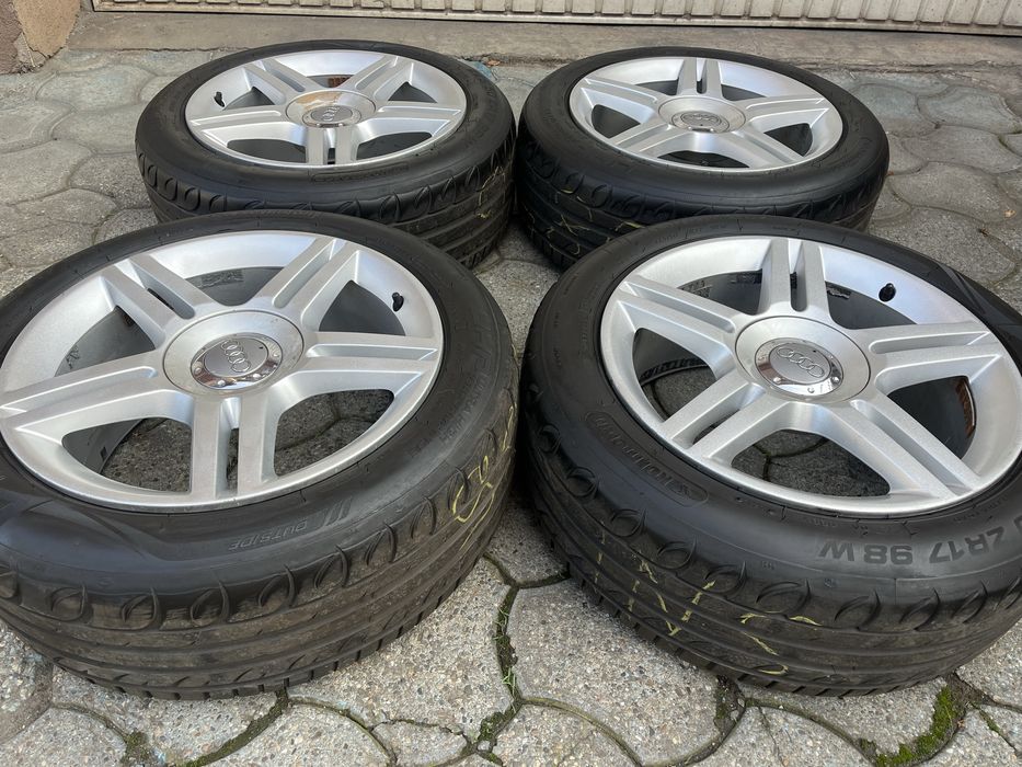 Jante aliaj 5x112mm, anvelope 225/50 R17, Audi A4 B6, B7, A6 C6, A3