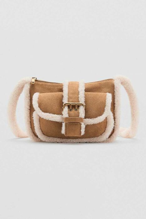 MANGO  НОВА Малка чанта от велур