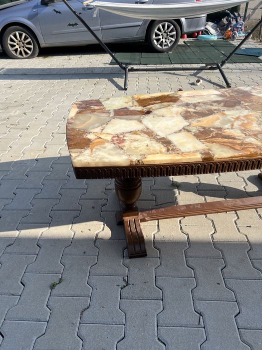 Vand masuta cafea lemn cu marmura