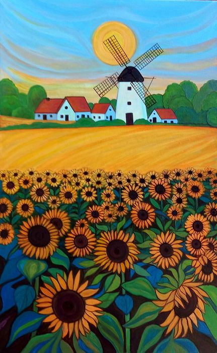 Tablou original pictat pe panza, 50x80 cm