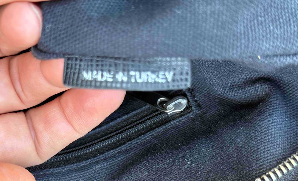 BURBERRY Superba Geanta Umar Canvas Piele Bej Gri Original