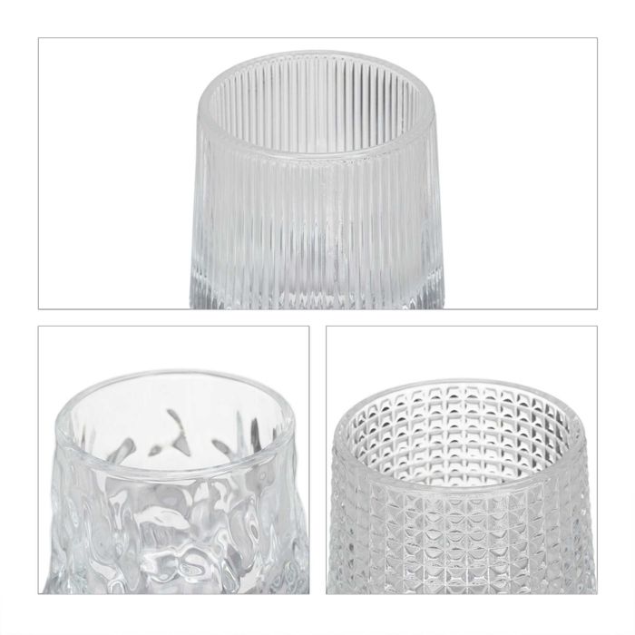 Set 9 pahare whisky 3 variante diferite oscilante baza rotunda 150 ml