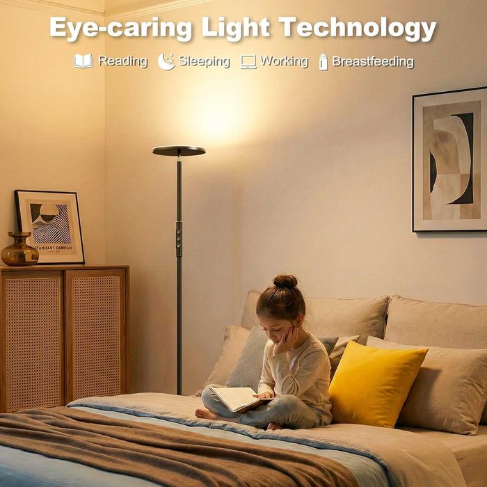 Супер ярка подова лампа безстепенна димируема LED ЛЕД дистанционно